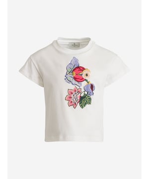 Introduce your darling girl to high fashion with the Etro Girls Flower Print T-Shirt in ivory. This piece encapsulates both comfort and style, becoming the wardrobe essential she never knew she needed. Key features are as below: Crafted in Italy: Etro guarantees unparalleled craftsmanship, quality, and durability for lasting wear. Trendy Design: A fun, floral print gives the shirt a youthful touch, allowing your girl to make a fashion statement. Ultimate Comfort: Luxurious fabric promises not just style, but all-day comfort for daily activities. Wardrobe Game Changer: This Girl's Flower Print T-Shirt in Ivory will be a delightful addition to your girl's clothing collection. Order now and let her bloom in style!