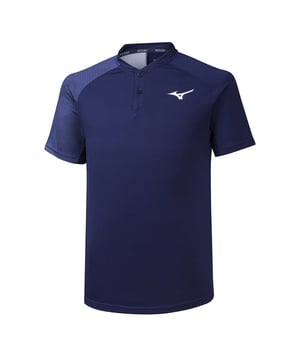 Mizuno Polo de manga corta con cuello azul marino para hombre K2GA951212