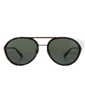 Las gafas de sol Police SPLA57 Record 2 0300 en oro rosa brillante y verde son una interpretación contemporánea del estilo aviador, con un puente estriado, barra superior y almohadillas nasales ajustables que permiten un ajuste cómodo. La marca Police está embellecida en las delgadas varillas para un aspecto elegante.