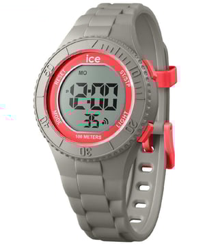 This Ice Watch Ice Digit - Dusty Coral Digital Watch for Child is the perfect timepiece to wear or to gift. It's Grey 34 mm Round case combined with the comfortable Grey Silicone watch band will ensure you enjoy this stunning timepiece without any compromise. Operated by a high quality Quartz movement and water resistant to 10 bars, your watch will keep ticking. It's digital time for Ice-Watch with the ICE digit - Dusty coral! Forget traditional hands and opt for the absolute comfort of this silicone watch. This Digital watch has a Calendar function: Day-Date , Stop Watch and Light High quality 19 cm length and 18 mm width Grey Silicone strap with a Buckle Case diameter: 34 mm,case thickness: 11 mm, case colour: Grey and dial colour: Red