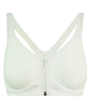 Champion Racer Back Zip Up White Womens Sports Bra 467339 006