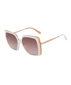 Gafas de sol de mujer de color blanco - marrón - Guess GF6185-5721F• material: metal• color: blanco - marrón• tamaño: 56/18/140 mm (longitud de la lente / ancho del puente / longitud de la varilla)  DEGRADED-CATEGORY 3