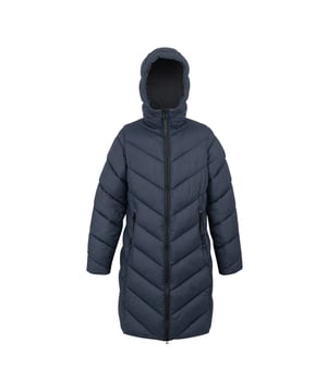 100% Polyester. Filling: Feather-Free, Heavyweight, Synthetic Down. Lining: Polyamide. Design: Quilted. Fabric Technology: DWR Finish, Water Repellent. Contrast Zip. Neckline: Hooded. Cuff: Inner Storm. Sleeve-Type: Long-Sleeved. Hood Features: Adjustable, Grown On Hood. Pockets: 2 Lower Pockets, Zip. Fastening: Two Way Zip. Sustainability: Made from Recycled Materials. 8 UK: 32 in. 10 UK: 34 in. 12 UK: 36 in. 14 UK: 38 in. 20 UK: 45 in. 18 UK: 43 in. 16 UK: 40 in.