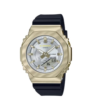 This Casio G-shock Analogue-Digital Watch for Women is the perfect timepiece to wear or to gift. It's Gold 36 mm Round case combined with the comfortable Black Plastic watch band will ensure you enjoy this stunning timepiece without any compromise. Operated by a high quality Quartz movement and water resistant to 20 bars, your watch will keep ticking.