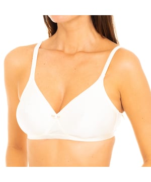 Non-wired bra. 
 Raw Color 
 Cups without foam. 
 Magical crossover neckline, which enhances the chest naturally. 
 Elastic and adjustable straps. 
 Back closure with three-position clasps. 
 Central bow ornament. 
 Elastic sides. 
 Matching seams. 

 Composition: 
 81% Polyamide- 19% Elastane. 

 Care: 
 - Wash max. temperature 40ºC 
 - Do not use bleach. 
 - Do not use dryer. 
 - Do not iron. 
 - Do not dry clean. 

 Composition: 81% Polyimide, 19% Elastane
 Care:
- Wash max. temperature 40ºC
 - Do not use bleach.
 - Do not use dryer.
 - Do not iron.
 - Do not dry clean.