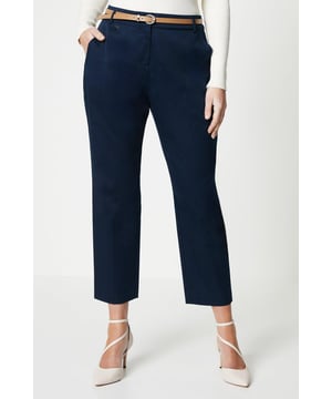Introducing our Stretch Cigarette Belted trousers, the perfect addition to your wardrobe. These trousers are designed to fit comfortably and flatter your figure, with a stretchy material that moves with you. The belted waist adds a touch of sophistication and allows for a customizable fit. Whether you're heading to the office or out for a night on the town, these trousers are sure to become a staple in your wardrobe.