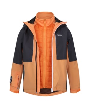 Materiaal: 90% polyester, 10% elastaan. Voering: Gaas. Stof: Rekken. Ontwerp: Kleurenblok, Logo, Mouwpatches. Stoftechnologie: Ademend, Ergonomisch, Soepel, Isolerend, Isotex 15000, Sneldrogend, Thermo-Guard, Waterdicht, Winddicht. 3 helderheidsstanden, 3 in 1, 360 graden reflectie, Brite Lite Sleeve Torch, ingebouwde batterij, gewatteerd, oplaadbare batterij, Stretch panelen. Halslijn: Kapitein. Manchet: Haak en Lijn Riem. Mouwtype: Met lange mouwen. Eigenschappen van de kap: Elastiek, gekweekt op de kap. Zakken: 1 borstzak, 2 onderste zakken, rits. Bevestiging: Volledige ritssluiting. 10000g/m²/24hrs. Zoom: Schokkoordzoom. Let op: bedrukt naametiket tot 8 jaar.