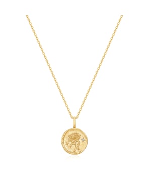 Do you prefer to wear accessories that match your personality? Then this birth flower necklace from the Glanzstücken München label is your new everyday piece. Just as the magnificent, long-lasting chrysanthemum adds color to the dreary November and can withstand even low temperatures, November children are considered cheerful, persistent and generous. The floral zodiac sign adorns a round pendant as a motif relief, with a faceted zirconia crystal as a sparkling eye-catcher. Thanks to the extension piece and practical spring ring clasp, you can quickly and easily adjust the length of the anchor chain. The chain and pendant are made of sterling silver and refined with timeless yellow gold.