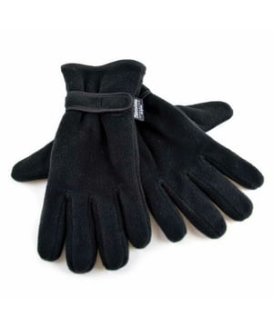 Quality mens fleece gloves with Thermal Warmth Thinsulate lining. Adjustable touch fastening strap. Fibre contents for outer 100% polyester, inner 65% polypropylene and 35% polyester.