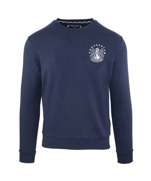 Sudadera Aquascutum Aldis Chest Logo Azul Marino. Esta sudadera azul marino con el logo de Aquascutum es perfecta para uso informal o al aire libre. Su comodo diseno presenta un logotipo sutilmente grabado para una apariencia refinada. Salga con estilo y disfrute de la tela suave y calida. Cuello, extremos de las mangas y cintura elasticos. Jersey 100% Algodon. Ajuste delgado. FG0523 85
