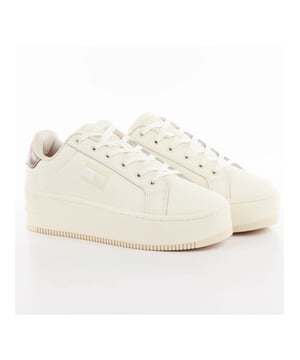 Basket Tommy Hilfiger Plateform Damen Weiß Leder. Authentischer Schuh der Marke Tommy Hilfiger - Streetwear/Sportswear-Design von Tommy Hilfiger - Tommy Hilfiger für modebewusste Frauen, perfekt für den Alltag - Die weißen Tommy Hilfiger Sneakers lassen sich hervorragend mit Ihrem Restbereich kombinieren - Bequemes Leder-Material - Klassische Schnürsenkel - Plateform - Synthetisch.