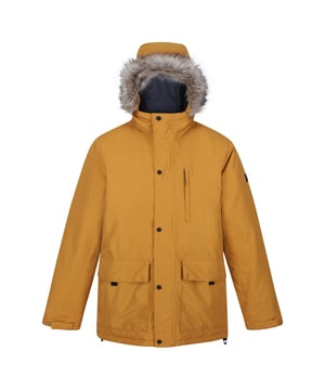 Material: 100% Polyester. Lining: Taffeta. Design: Plain. Fabric Technology: Breathable, Isotex 5000, Thermo-Guard, Waterproof, Weather Resistant, Windproof. Neckline: Hooded. Sleeve-Type: Long-Sleeved. Shockcord Hem. Hood Features: Detachable Faux Fur Trim, Grown On Hood. Pockets: 2 Front Pockets, Flap Closure, 1 Chest Pocket. Fastening: Two Way Zip. Sustainability: Sustainable Materials.
