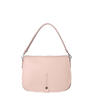 Bolso de hombro para mujeres. El cierre es con imán. Los bolsillos internos son dos con cremalleras y dos abiertas. Los bolsillos externos son un frente con cremallera. La correa del hombro es ajustable y extraíble en cuero. El mango es extraíble en cuero. Hay dos compartimentos internos. El material externo es una verdadera piel en dólares. Está alineado internamente en 70% de tela de algodón: 30% de poliéster. Medidas: 29x20x11 cm. Hecho en Italia
