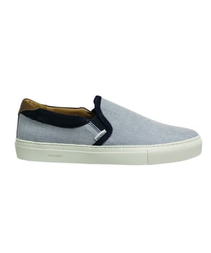 Hackett London Bonetti Stripe Navy Brown Slip on Mens Cupsole Shoes HMS20811 595