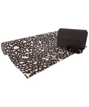 Contents: 1 Belt, 1 Yoga Block, 1 Yoga Mat. Design: Dotted, Logo. Packaging: Display Box. Fabric Technology: Non Slip.
