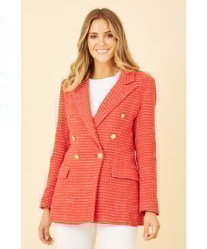 Yumi red check coat hot sale