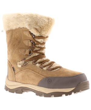 Hi-Tec Damen Wanderschuhe Moritz Wasserdicht 200 Wildleder Schnürboots Braun. Wildlederobermaterial. Kunstfellfutter. Gummisohle. Fußbekleidungsstiefel.