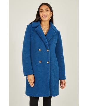Jayley teddy faux fur double breasted coat clearance