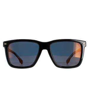 Hugo Boss Square Mens Black Brown Gold Mirrored Boss 1317/s Hugo Boss son un estilo clásico cuadrado hecho de acetato ligero. Hugo Boss marca características en los templos delgados para la autenticidad.