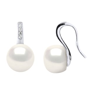 Ohrringe Haken Echte Zuchtperlen Süßwasser Buttons 9-10 mm - Qualität AAAA + - COLORI NATURAL WHITE - Oxide und Zirkonium -System Haken-allergen - Schmuck 925 Tausendstel - 2 Jahre Garantie gegen Herstellungsfehler - Geliefert in ihrer Präsentation Fall mit einem Echtheitszertifikat und eine internationale Garantie - Alle unsere Juwelen sind in Frankreich gemacht.