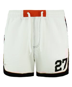 Champion Stretch Waist White Black Mens Swimming Shorts 207271 006