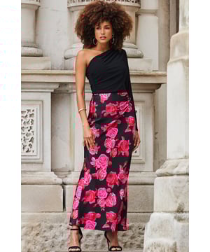 Buy yourself flowers
Spun from the softest satin fabric
Ruched at the waist for the most flattering fit
Drapes softly over your curves
Style with a little black top or the matching shirt