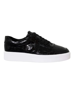 Clarks Hero Walk zwart leer lage lace up damestrainers 261495384