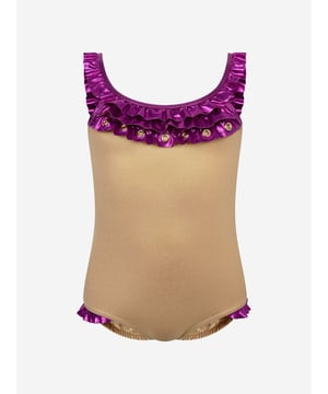 Introducing the Girls Almond Swimsuit by Nessi Byrd, a striking addition to your child's swimwear collection. Here are its remarkable features:  Striking Design: The almond colour gives a classic yet trendy charm, making your girl a stunner in every splash.  Utmost Comfort: Fabricated with superior materials ensuring highest comfort during her water-filled exploits. Style Statement: A complete wardrobe makeover for your little diva with this exquisite swimsuit.Purchase the Girls Almond Swimsuit now and let your girl set fashion waves!