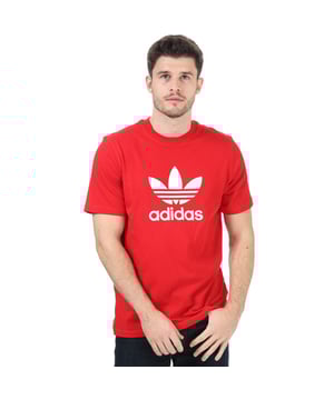 Mens adidas Originals Trefoil T- Shirt in red.<BR><BR>- Ribbed crew neck.<BR>- Short sleeves.<BR>- Soft feel.<BR>- Regular fit.<BR>- Big Trefoil logo on front.<BR>- Main Material: 100% Cotton.  Machine washable.<BR>- Ref: GD9912