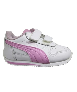 Puma Fieldsprint Cuero Hook & Loop Niños Blanco Bajo Niños Entrenadores 354597 52