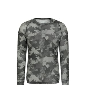100% Polyester. Stof: Technisch. Ontwerp: all-over print, camouflage. Mouwtype: Met lange mouwen. Hals: Ronde Hals. Stof Technologie: Ademend, Hoge Warmte, Isotherm, Lichtgewicht, Vochtafvoerend, Sneldrogend.