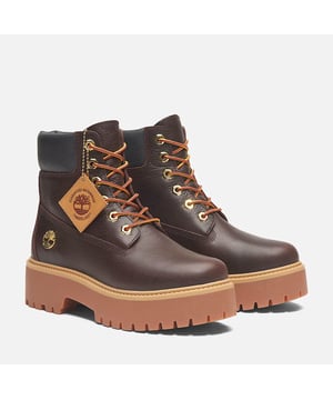 Boots crafted with a premium full-grain pebbled textured leather upper for a durable and stylish finish. Featuring seam-sealed waterproof construction to keep feet dry in all conditions. Completed with a rugged rubber lug elevated chunky outsole for reliable traction and performance