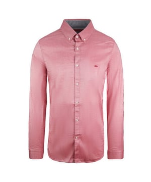 Lacoste Slim Fit Long Sleeve Pink Mens Oxford Shirt CH0431 ZV9