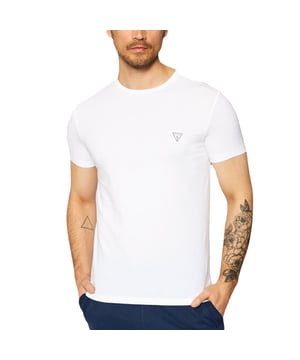 T-Shirt Guess Pack x2 Logo Dreieck Herren Weiß Baumwolle. Authentisches Kleidungsstück der Marke Guess - Streetwear/Sportswear-Design von Guess - Guess für Herrenmode, perfekt für den Alltag - Das weiße T-Shirt von Guess lässt sich hervorragend mit Ihrer Garderobe kombinieren - bequeme Baumwollmaterial - klassisch - Pack x2 Logo Dreieck -
