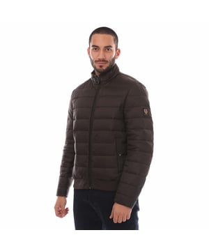 Mens Belstaff Down Filled Circuit Jacket in brown.- Adjustable throat latch collar.- Centre front zip fastening.- Two snap button side pockets  internal pocket.- Ribbed hem and cuffs with racked stitch detailing.- Belstaff Phoenix patch on sleeve.- Lightweight padded jacket  high warmth-to-weight ratio.- Lightweight and packable.- High-density  water-repellent nylon shell.- 100% Polyamide.- Ref: 105296BNTOK