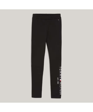 Juniors Tommy Hilfiger Essential Legging in zwart.- Elastische taille.- Tommy Hilfiger logo op zijpijp.- Tommy Hilfiger branding.- Tommy Hilfiger vlag borduursel op heup.- Superzachte pasvorm.- Ref: KG0KG06586BDS