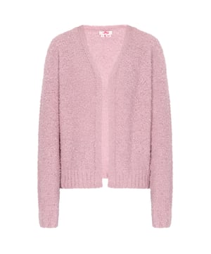 Diese Strickjacke mit geradem Saum bietet eine entspannte Passform und weist eine strukturierte Textur auf. Mit langen Ärmeln und offenem Frontdesign eignet sich diese Strickjacke perfekt zum Tragen über Ihren Lieblingsoutfits in einem schlichten, aber schicken Stil.  Strickjacke