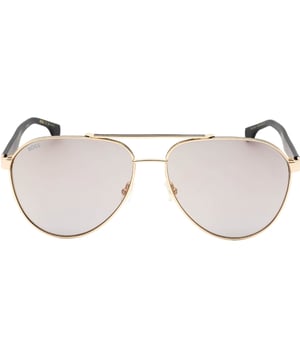 Gafas de sol Hugo Boss Gold, ancho de la lente = 60 mm, ancho del puente nasal = 15 mm, longitud del brazo = 145 mm, gafas de sol, estuche para gafas de sol, paño de limpieza e instrucciones de cuidado, todo incluido, 100 % de proteccion contra la luz solar UVA y UVB y cumplen con la norma britanica EN 1836: 2005, gafas de sol doradas