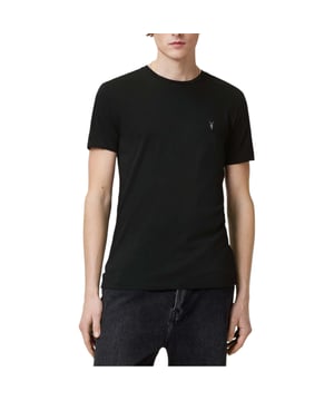 ALL SAINTS Tonic Men’s T-Shirt 
Style Name : Tonic
100% Cotton
Made in India
Regular Fit
Crew neck
Short Sleeve
Pullover
Ramskull Embroidered Logo at the chest
Machine Wash (Please see the washing Instruction)