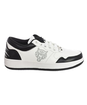 Plein Sport sports shoes.
 Mid-height sports shoes, ideal for everyday wear.
 Comfortable and breathable fabric.
 Claw print on the back.
 Badge on the tongue.
 Brand logo on one side.
 Adjustable with laces.
 Seams seen in tone.
 Composition: Exterior: Synthetic; Interior: Textile+leather; Sole: Synthetic
 Care:
Clean with a damp cloth.