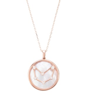 Design: The natural beauty of white mother of pearl makes the perfect back drop to the sparkling star constellation in this zodiac pendant necklace. The reverse of this pendant is equally as beautiful, featuring cut-out stars with the soothing properties of mother of pearl gently peeping through and the engraved name of your star sign.This elegant Capricorn birth sign pendant necklace is perfect for those who covet delicate jewellery with added sparkle.Rose gold dipped sterling silver encases a disc of white mother of pearl, handset with white cubic zirconia Capricorns celebrate birthdays December 22 - January 19, making this an ideal personalised birthday gift.Materials:925 sterling silver, dipped in 22ct rose gold.Mother of pearl. Handset white cubic zirconia.Finished with a lobster clasp, and size adjuster.Style Notes:Birthday gift ideas Evening wear, cocktail party and black tie. Simple everyday styling Ideal giftCapricorn - December 22 - January 19 Dimensions:Pendant: length 2cm, width 2cmNecklace length 40cm with 5cm adjuster to wear long or short.Packaging:This item is presented in a Latelita London black and gold printed jewellery box.Care Instructions:To maintain your jewellery, wipe gently with a damp cloth that is soft and clean. Do not soak in water. Avoid contact with soaps, detergents, perfume or hair spray.