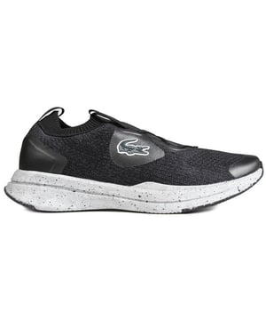 A Men's Sock Trainer, With A Clean Mono Design And Minimalistic, Sporty Vibe. These Black Lacoste Run Spin Running Shoes Feature A Soft, Stretchy Upper With A Stitched Croc Logo, Ortholite® Performance Insole And Socklike Fit For A Fresh, Sporty And Light Weight Style.