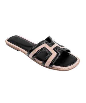 Boven: PU (Polyurethaan). Buitenzool: Synthetisch. Wreefband, Zachte stoffen banden. Vlakke. Ontwerp: Contrastdetail, Uitgesneden. Teenstijl: Open. Sluiting: Slip-on.