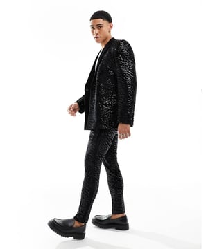 Trousers & Chinos by ASOS DESIGN You choose the occasion Sequin embellishment Regular rise Belt loops Functional pockets Super-skinny fitSold By: Asos