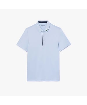 Heren Lacoste SPORT Jersey Golf Poloshirt- Regular fit natuurlijk gemak - Geribde polokraag - Knoopsluiting met contrasterende binnenkant - Stijve krokodil op kraag genaaid - Ultra-droge technische jersey- Ref: DH3982-X1J
