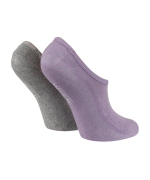 These Wild Feet Invisible socks that are designed to meet your needs, whether it's for a busy day at work or a shopping spree. These socks combine lightweight construction and practicality, ensuring that your feet stay comfortable all day long without compromising on style. Designed for those who value both comfort and a seamless look, these socks are perfect for staying comfortable on the go. Crafted from a cotton-rich fibre blend, these socks offer breathability and a soft touch against the skin, ensuring a pleasant and irritation-free wearing experience. Available in a range of stunning pastel shades as well as classic black or white, these socks cater to all tastes and preferences. But these socks are not just about looks; they're designed with practicality in mind. The silicone anti-slip heel grip ensures that the socks stay securely in place, providing you with a worry-free and comfortable fit throughout the day. Wild Feet is a range of socks featuring cool designs, cute motifs and great sport styles - Choose from a range of styles for men and ladies, from ankle to trainer socks. There are even novelty and funky styles available! These socks come in a 2 pack, with each pack containing 2 colours. They come in one size Ladies 4-8 UK, are made from 69% Cotton 29% Polyamide 2% Elastane and are machine washable.