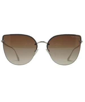 Tom Ford FT0652 28F Ingrid02 zonnebril. Lensbreedte = 60 mm. Breedte neusbrug = 17 mm. Armlengte = 135 mm. Zonnebrillen, zonnebrillenkoker, schoonmaakdoekje en onderhoudsinstructies zijn allemaal inbegrepen. 100% bescherming tegen UVA- en UVB-zonlicht en voldoet aan de Britse norm EN 1836:2005