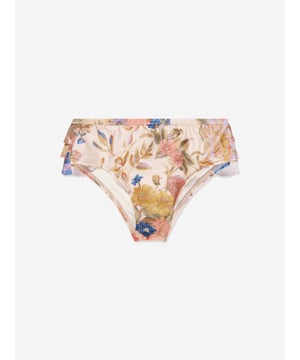 Presenting the stunning Girls August Frill Bikini Bottoms in Multicolour by Zimmermann, a lavish addition to your girl's holiday wardrobe! Key features include: Vibrant Multicolour Design: The eclectic and trendy print adds a vibrant aura, transforming it into a statement piece for those sunny beach days. Supreme Comfort: Crafted from top-tier materials, this swimsuit promotes utmost comfort, ensuring your little one enjoys her day in the sun! Stylish Wardrobe Update: Revive your kid's wardrobe with Zimmermann's Frill Bikini Bottoms. Get this holiday staple now and let your girl bask in luxury and style!