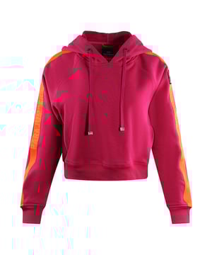 Blijf warm en stijlvol in de Parajumpers roze hoodie. Deze luxueuze dames hoodie toont de merkbadge op de linkermouw. Offer geen stijl op voor comfort - maak een verklaring! Brand Patch-logo op linker mouw, 90% katoen, 10% polyester capuchon-jumper, elastische tailleband en mouwen pull-over, drawstring pull, roze hoodie, bijgesneden hoodie, merk geplakte mouwen stijlcode: letta 506 xf39