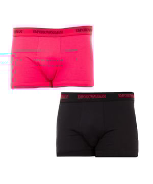 Pack-2 Retro Boxers Emporio Armani.
 Made of elastic cotton.
 Matching elastic rubber waistband, with the brand's name and logo embroidered consecutively in contrast.
 Comfortable and breathable fabric.
 Anatomical front, with the ability to hold without squeezing.
 Seams seen in tone.
 Composition: 95% Cotton, 5% Elastane
 Care:
-Wash at max temperature. 40ºC.
 -Do not use bleach.
 -Supports dry cleaning.
 -Allows you to use a dryer.
 -Iron at max temperature. 130ºC.